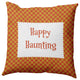 Happy Haunting Checks Indoor/Outdoor Throw Pillow, Rust, 18"x18"