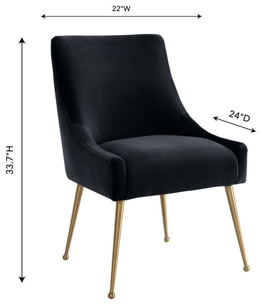 Beatrix Velvet Side Chair, Black