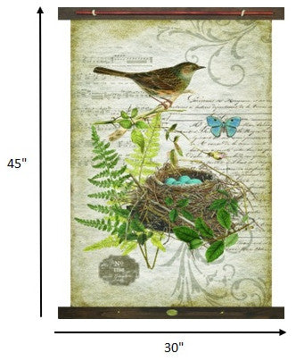 Vintage Song Bird Large Tapestry Wall Decor