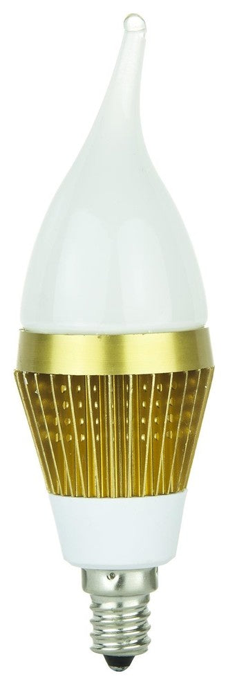 Flame Tip Chandelier, 260 Lumens, Candelabra Base, Warm White