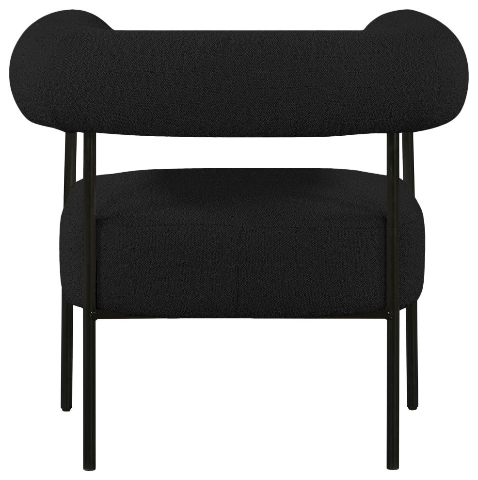 Blake Boucle Fabric Upholstered Accent Chair, Black