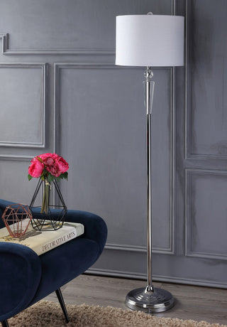 Reese 59.5" Crystal Floor Lamp, Clear and Chrome