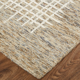 Weave & Wander Carrick Architectural Rug, Charcoal/Brown, 9'x12'