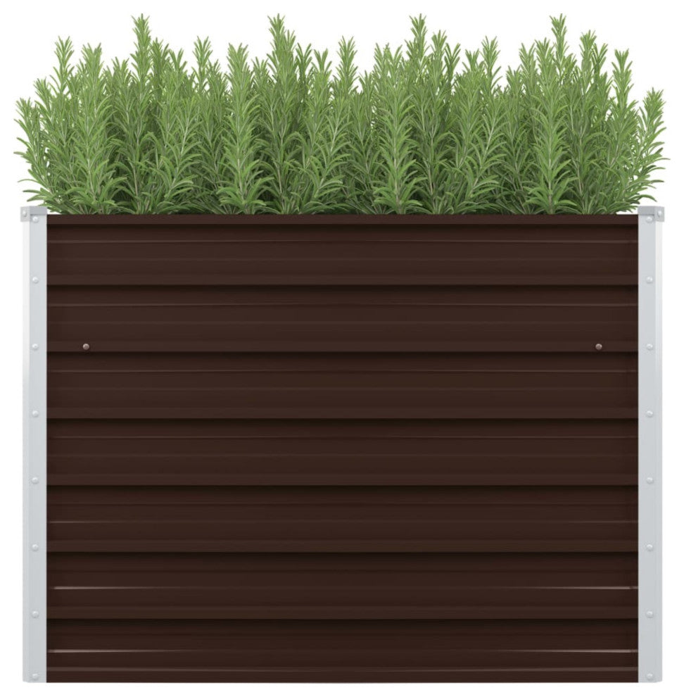 vidaXL Garden Raised Bed Brown 39.4"x15.7"x30.3" Galvanized Steel