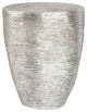 Ripple Side Table, Resin, Silver Leaf With Antiquing