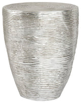 Ripple Side Table, Resin, Silver Leaf With Antiquing