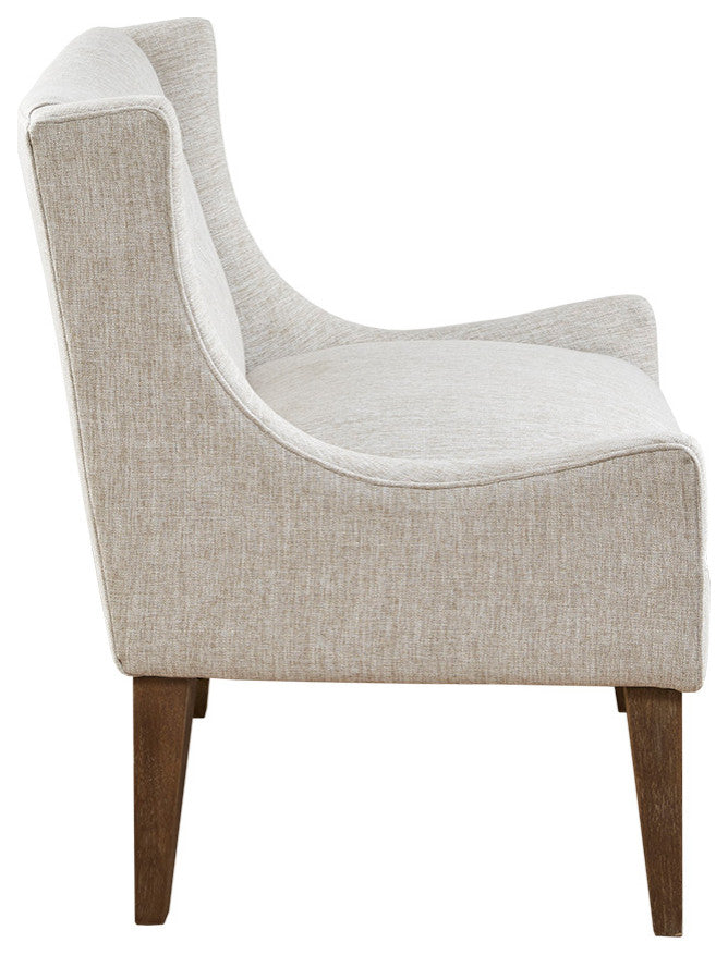 Madison Park Malabar Transitional Lounge Chair with Recessed Arms, Cream
