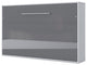 INVENTO Horizontal Wall Bed with LED with mattress 47.2"x78.7", White/Grey