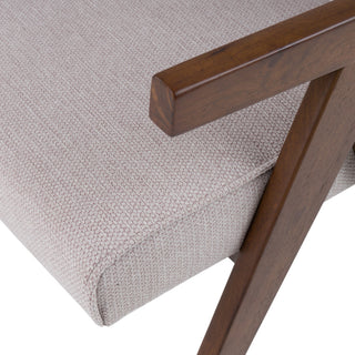 Modrest Joseline Modern Beige Fabric + Walnut Dining Chair, Set of 2