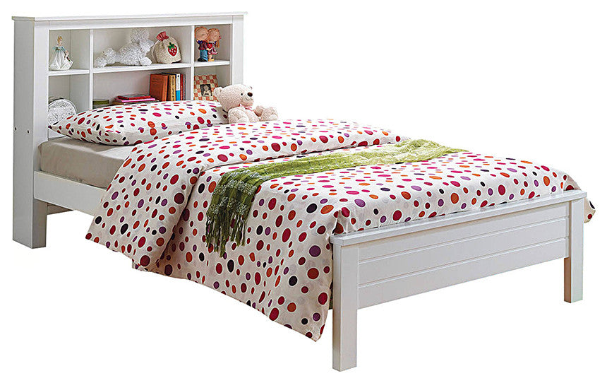 ACME Yara Bookcase Bed, White, Twin