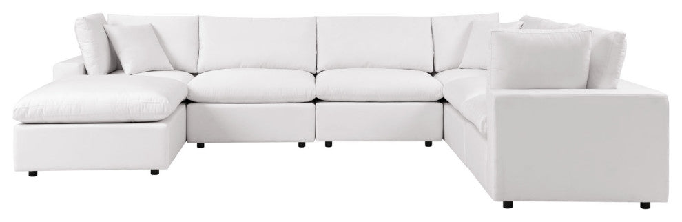 Modular Lounge Sectional Deep Sofa Set, White, Modern, Outdoor Hospitality