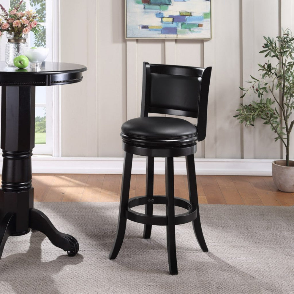 Augusta Swivel Bar Stool, Black