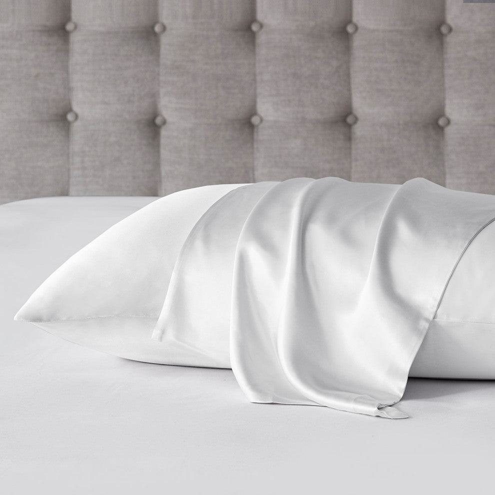 Madison Park Silk 100% Mulberry Single Pillowcase, White