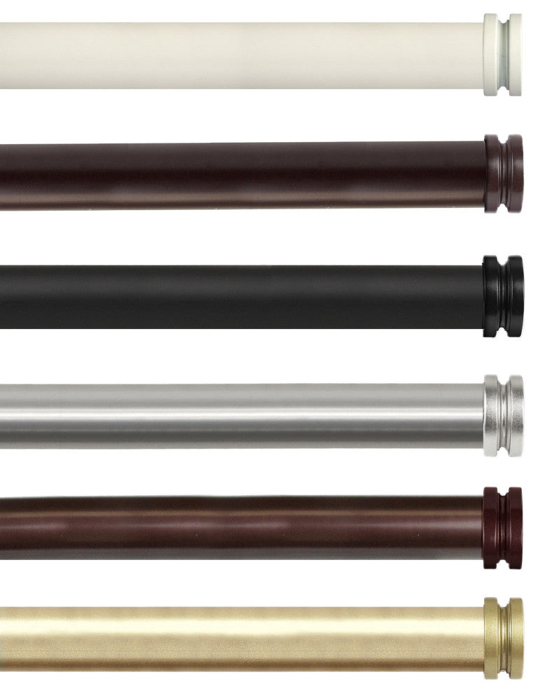 Lid 1" Curtain Rod, White, 28-48"