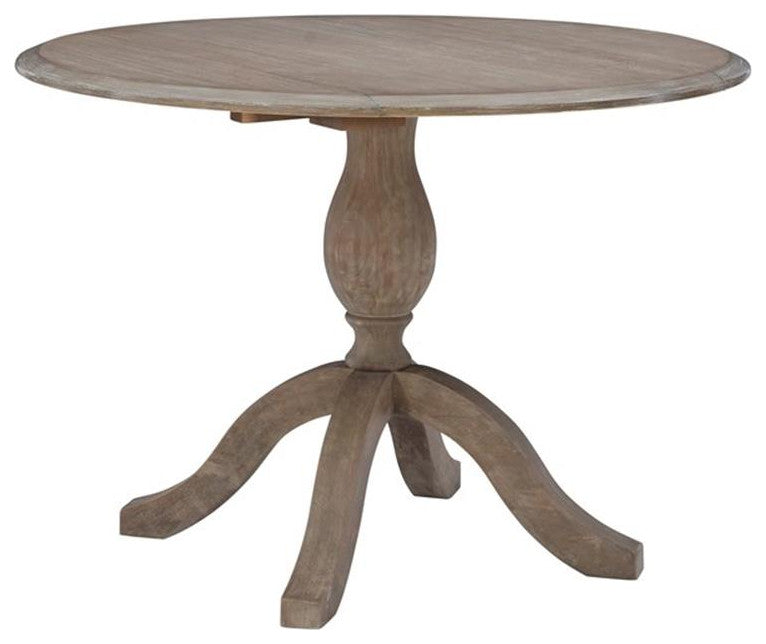 Bowery Hill Transitional Wood Drop Leaf Dining Table in Antique Rustic Brown