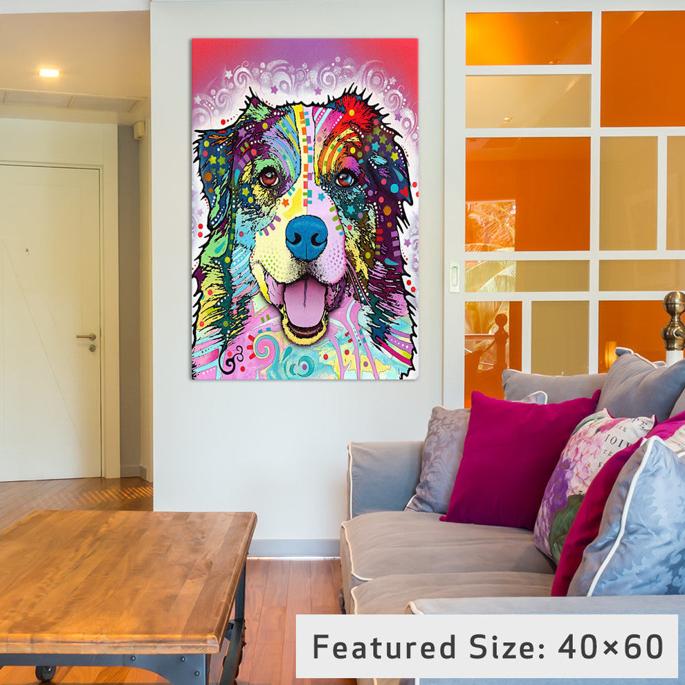 "Australian Shepherd" Wrapped Canvas Art Print, 26x18x1.5