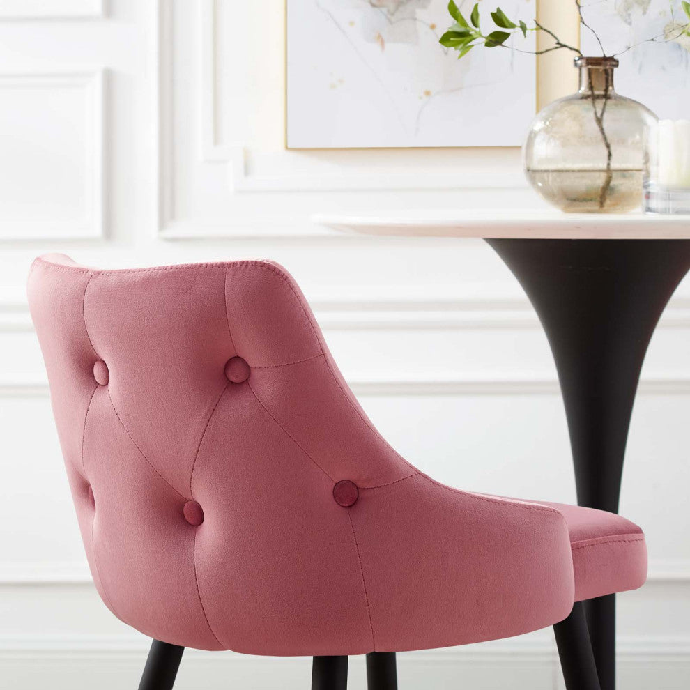 Bar Stool Chair Barstool, Set of 2, Velvet, Pink, Bar Pub Cafe Bistro Restaurant