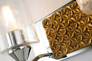 Arcadia 2 Light Bath Vanity Light in Polished Chrome with Gold Accents