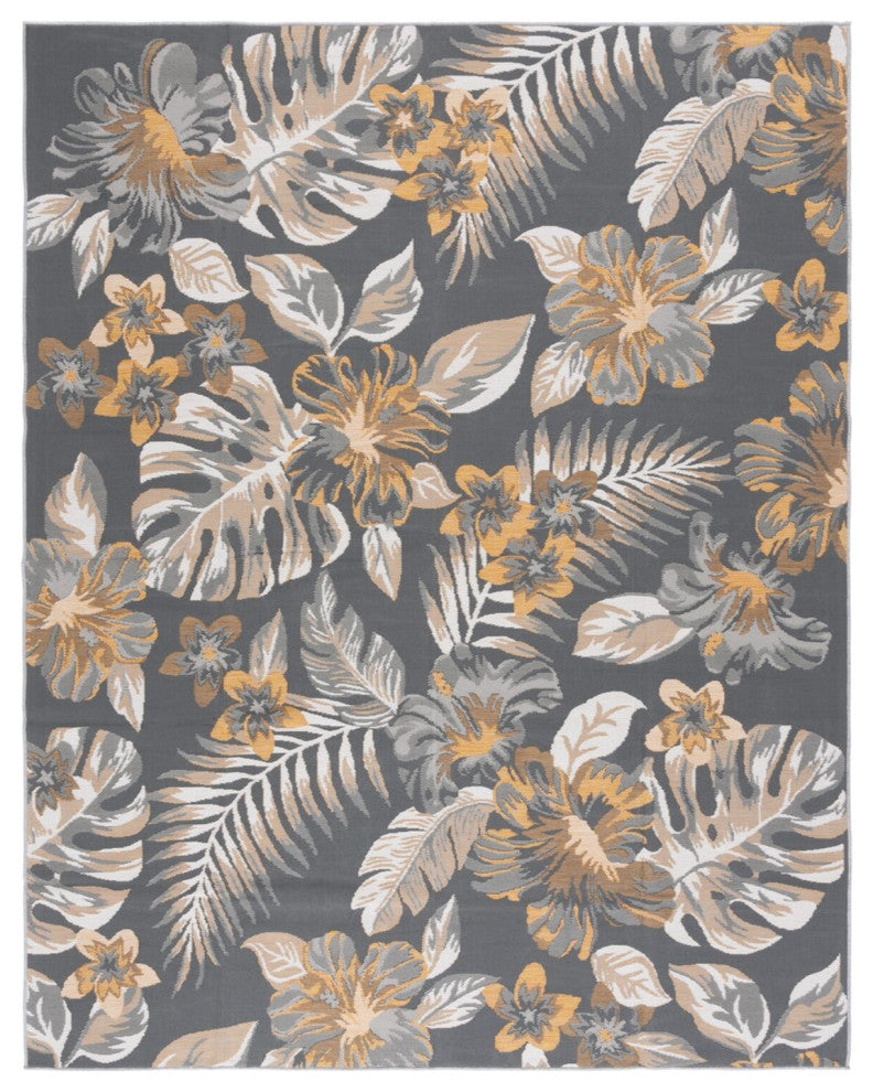 Safavieh Sunrise Collection SUN671 Indoor-Outdoor Rug, Ivory/Grey Gold, 8'x10'