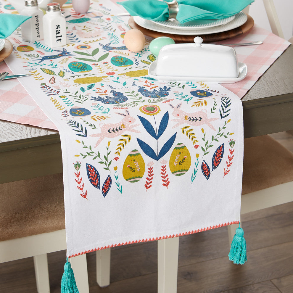 Easter Garden Embellished Table Runner 14X108