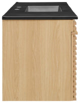 Render 48" Wall-Mount Bathroom Vanity, Oak Black