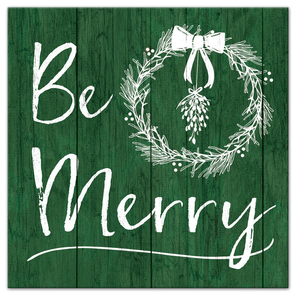 Be Merry Canvas Wall Art, 16"x16"