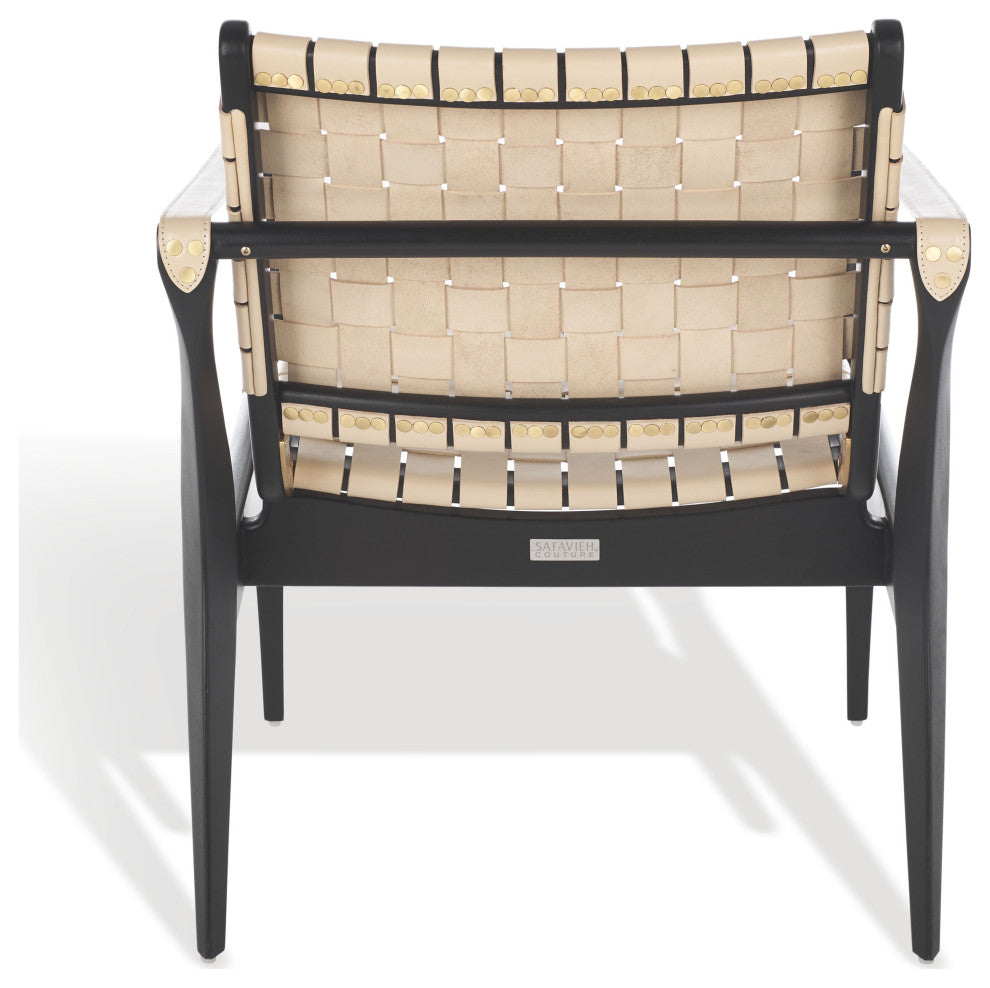 Safavieh Couture Dilan Safari Chair, Black/White
