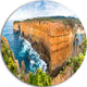 Rocks And Vegetation Of Victoria Beach, Seascape Round Artwork, 23"
