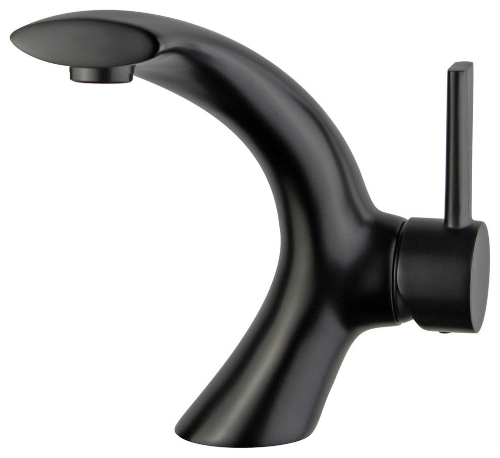 Bilbao Single Handle Bathroom Vanity Faucet, Oil Rubbed Bronze, Black