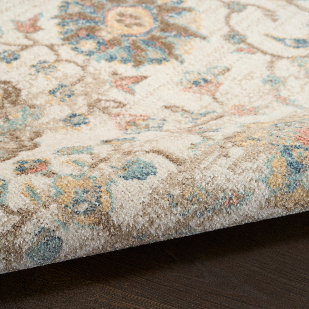 Nourison Washable Decor 6'7" x 9' Beige Vintage Indoor Rug