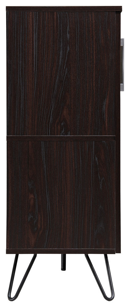 GDF Studio Lochner Mid-Century Modern 15-Bottle Wine and Bar Cabinet, Wenge
