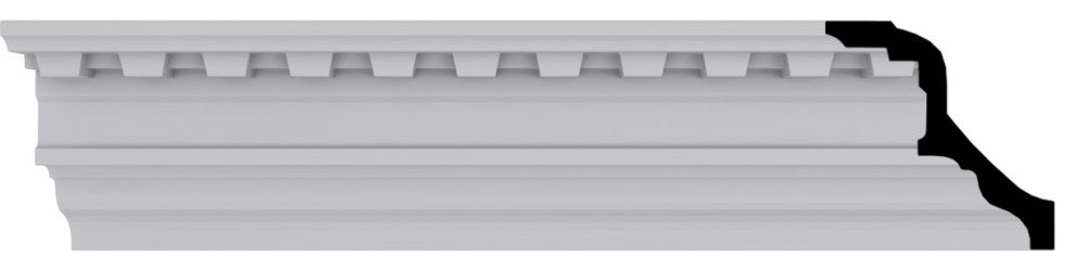 3 3/8"H x 3 3/8"P x 4 3/4"F x 94 1/2"L Devon Crown Moulding
