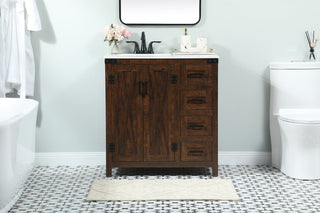 Home Living 19" Farmhouse Expresso-Light Bathroom Vanity