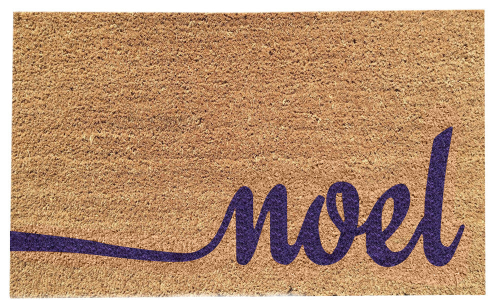 Hand Painted "Noel Holiday" Doormat, Jelly Purple