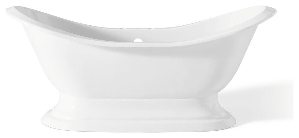 Cheviot Products Regency Cast Iron Bathtub With Pedestal Base and Faucet Holes