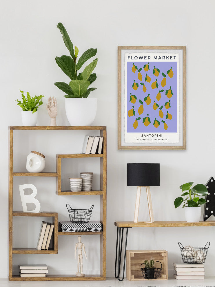 "Santorini Lemons" Framed Painting Print, 30x45