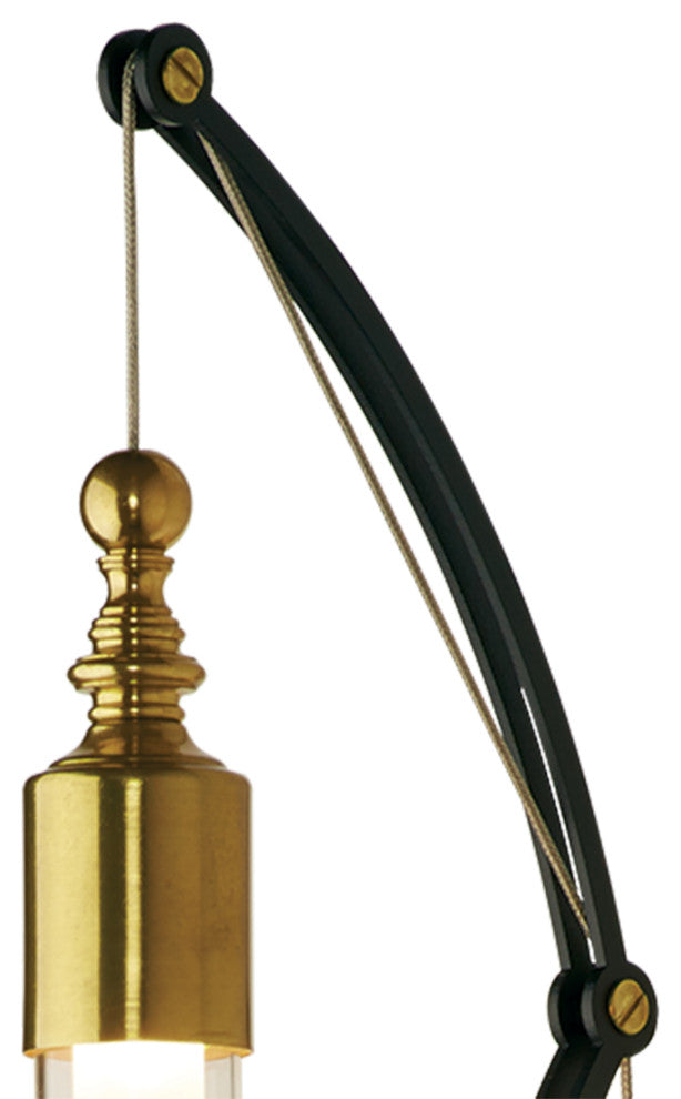Otto Sconce, Brass w/ Black Finish, Clear Glass with Frosted Diffuser