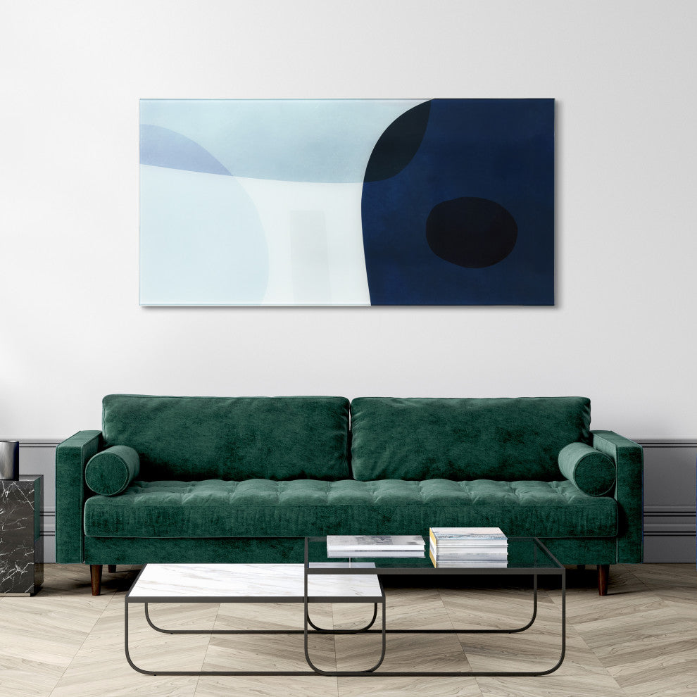 "Gold Monde II A" Frameless Reverse Printed Tempered Art Glass Wall Art