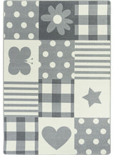 Patchwork Girl 3'10" x 5'4" area rug in color Cloudy