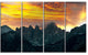 Whitney Mountains under Cloudy Sky, Landscape Canvas Art, 48"x28", 4 Panels