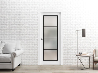 Slab Barn Door Panel 42 x 80 | Planum 2132 White Silk  | Sturdy Finished