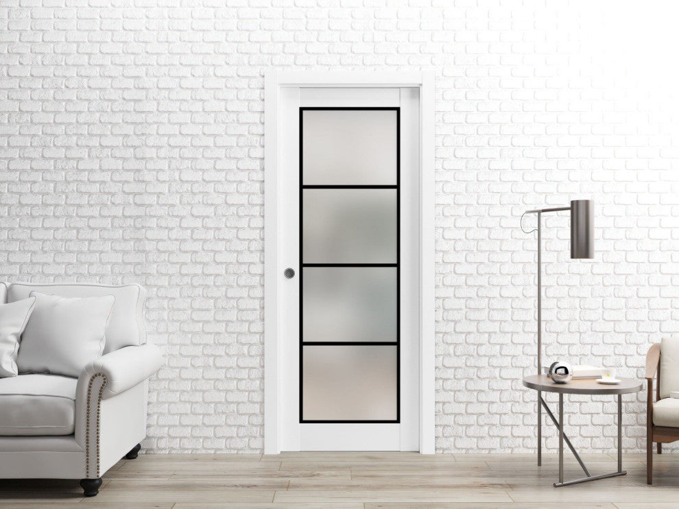Slab Barn Door Panel 42 x 80 | Planum 2132 White Silk  | Sturdy Finished