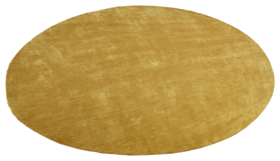 HAND KNOTTED LOOM WOOL ECO-FRIENDLY AREA RUGS-Rectangle,Gold,Solid