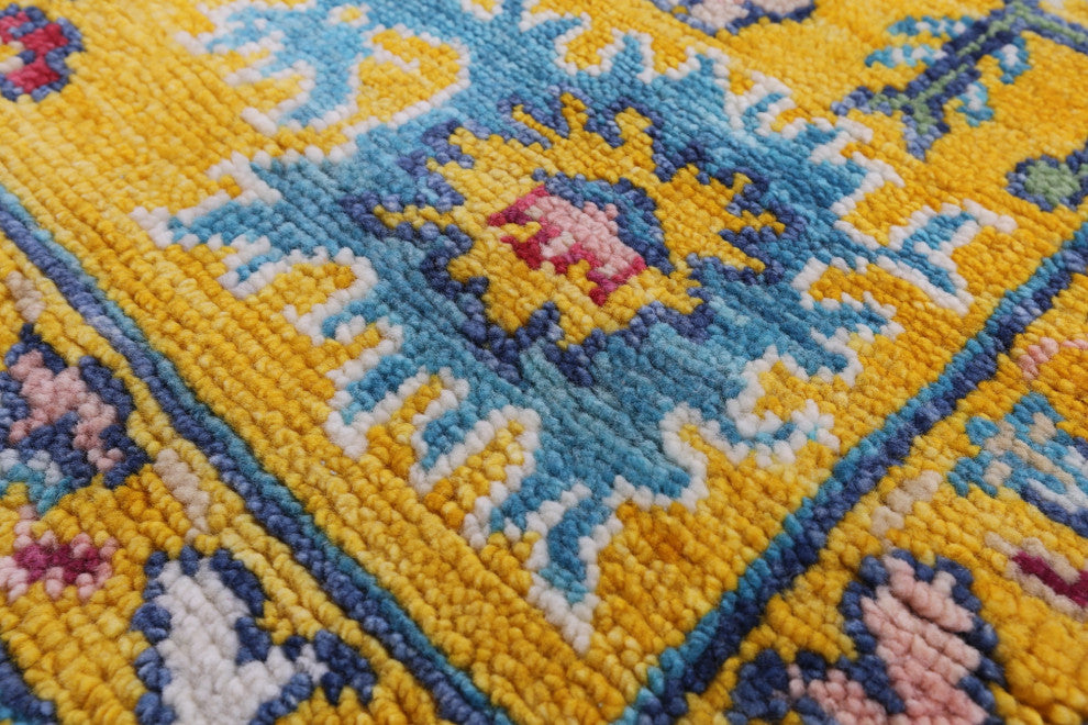 8' Square Turkish Oushak Hand-Knotted Wool Rug - Q13329