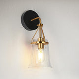 LNC Polished Gold Modern Seeded-Glass Wall Sconce, 1 Light