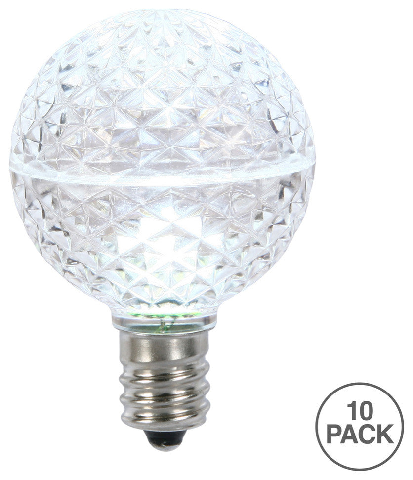 Vickerman Xled17G55-10 G50 Led Cool White Faceted Replacement Bulb