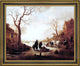 Isaac Van Ostade Canal in Winter Framed Premium Canvas Print, 20"x25"