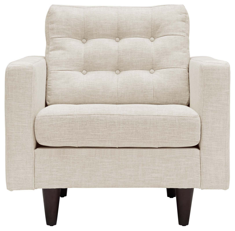 Beige Empress Upholstered Fabric Armchair