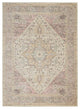 Vintage Area Rug, Classic Medallion Pattern, Ivory/Pink, 8'10" X 11'10"