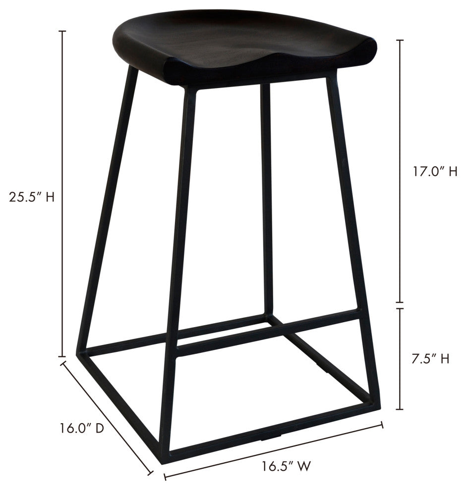 Industrial Jackman Counter Stool - M2 - Brown